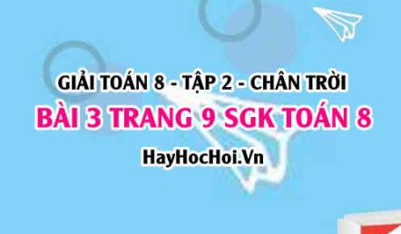 Bài 3 trang 9 Toán 8 Tập 2 Chân trời sáng tạo